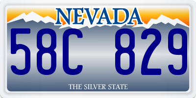 NV license plate 58C829