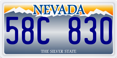 NV license plate 58C830