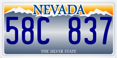 NV license plate 58C837