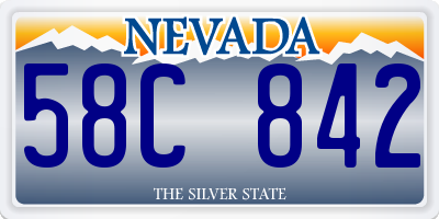 NV license plate 58C842