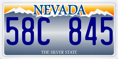 NV license plate 58C845