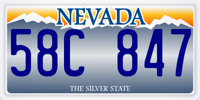NV license plate 58C847