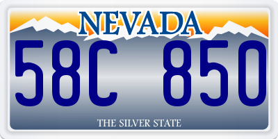 NV license plate 58C850