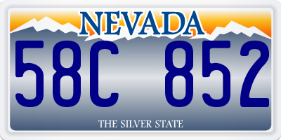 NV license plate 58C852