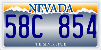 NV license plate 58C854