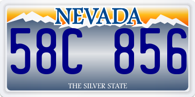 NV license plate 58C856