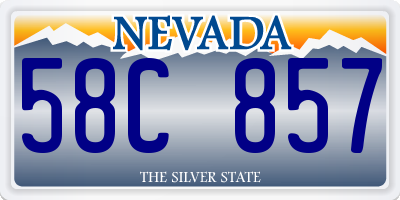 NV license plate 58C857