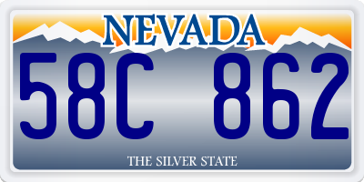 NV license plate 58C862