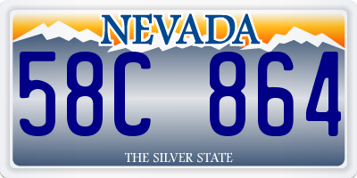 NV license plate 58C864