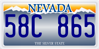 NV license plate 58C865