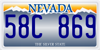 NV license plate 58C869