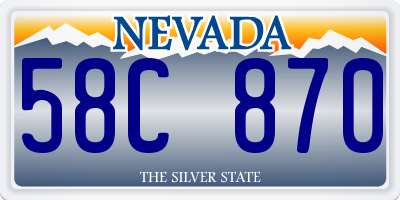 NV license plate 58C870