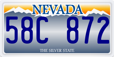 NV license plate 58C872