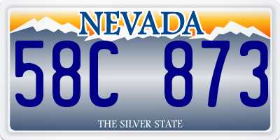 NV license plate 58C873