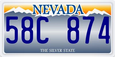 NV license plate 58C874