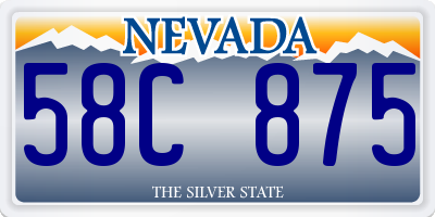 NV license plate 58C875