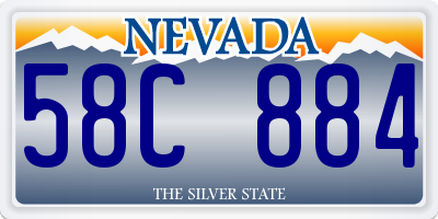 NV license plate 58C884