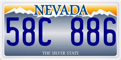 NV license plate 58C886