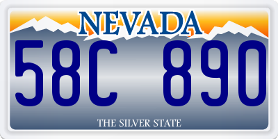 NV license plate 58C890