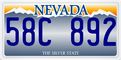 NV license plate 58C892