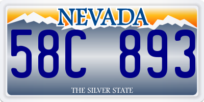 NV license plate 58C893