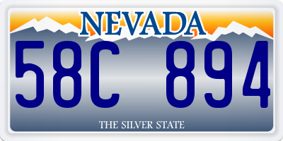 NV license plate 58C894