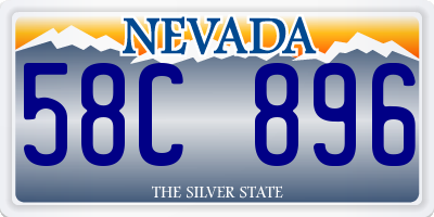 NV license plate 58C896