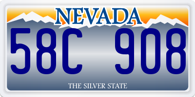 NV license plate 58C908