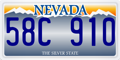 NV license plate 58C910