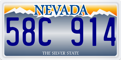 NV license plate 58C914