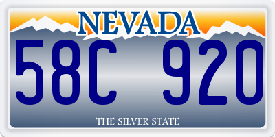 NV license plate 58C920