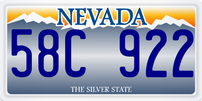 NV license plate 58C922