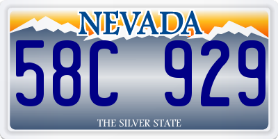 NV license plate 58C929