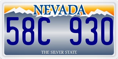 NV license plate 58C930