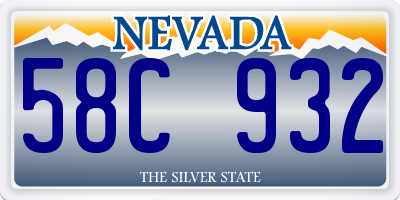 NV license plate 58C932