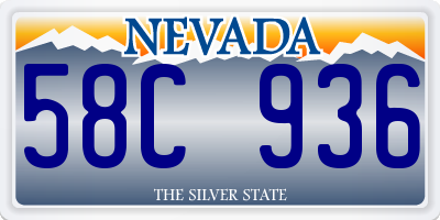 NV license plate 58C936