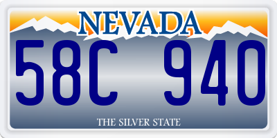 NV license plate 58C940