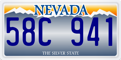 NV license plate 58C941