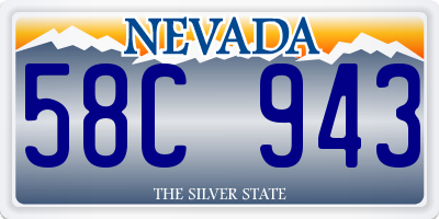 NV license plate 58C943