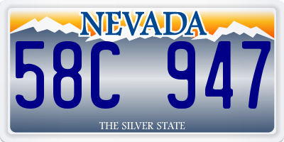 NV license plate 58C947