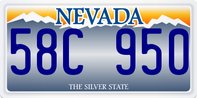 NV license plate 58C950