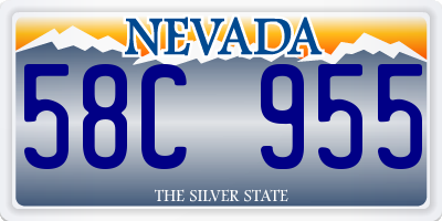 NV license plate 58C955