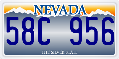 NV license plate 58C956