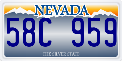 NV license plate 58C959