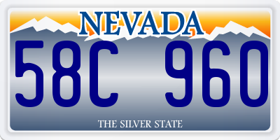 NV license plate 58C960