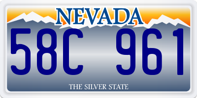 NV license plate 58C961