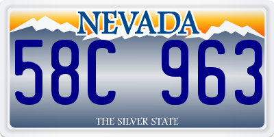 NV license plate 58C963