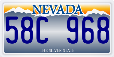 NV license plate 58C968