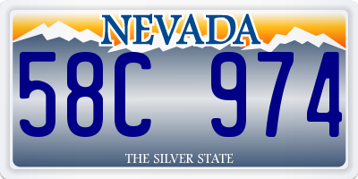 NV license plate 58C974