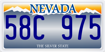 NV license plate 58C975